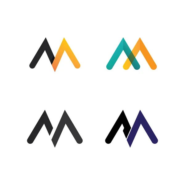 M字母和字体标志模板矢量插图设计标志的业务和身份 — 图库矢量图片
