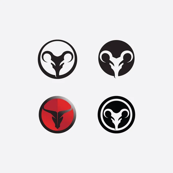 Stier Und Büffelkopf Kuh Tier Maskottchen Logo Design Vektor Für — Stockvektor