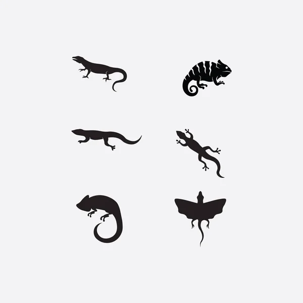 動物ベクトルトカゲサラマンダージェッコワニや爬虫類のデザインロゴ — ストックベクタ