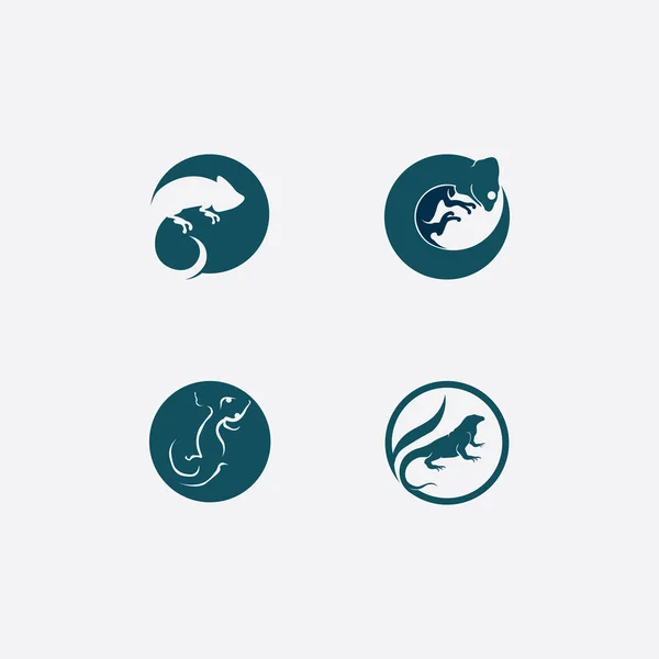 Živočišný Vektor Ještěrka Salamander Gecko Krokodýl Plazi Design Logo — Stockový vektor