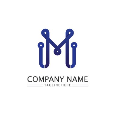 M Harfi Logo Şablonu iş ve kimlik tasarım logosu