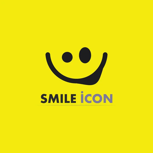 Icono Sonrisa Sonrisa Diseño Del Vector Del Logotipo Feliz Emoticono — Vector de stock