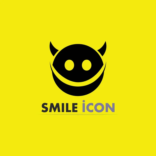 Icono Sonrisa Sonrisa Diseño Del Vector Del Logotipo Feliz Emoticono — Vector de stock