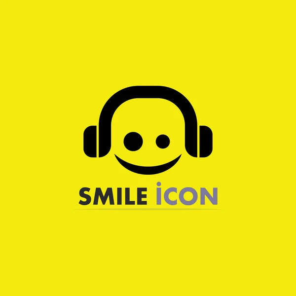 Icono Sonrisa Sonrisa Diseño Del Vector Del Logotipo Feliz Emoticono — Archivo Imágenes Vectoriales