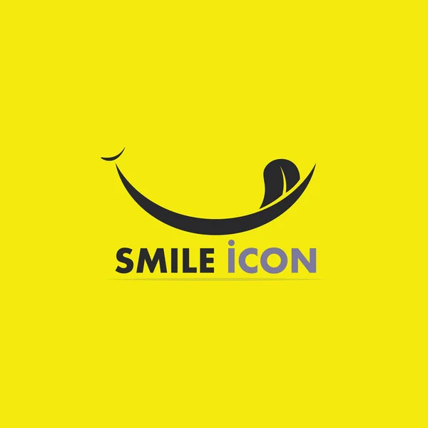 Icono Sonrisa Sonrisa Diseño Del Vector Del Logotipo Feliz Emoticono — Vector de stock