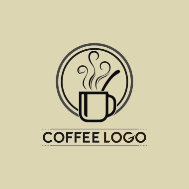 Kahve fincanı Logo Şablon vektör tasarımı