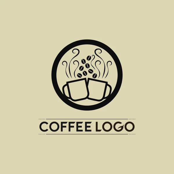 Kahve Fincanı Logo Şablon Vektör Tasarımı — Stok Vektör