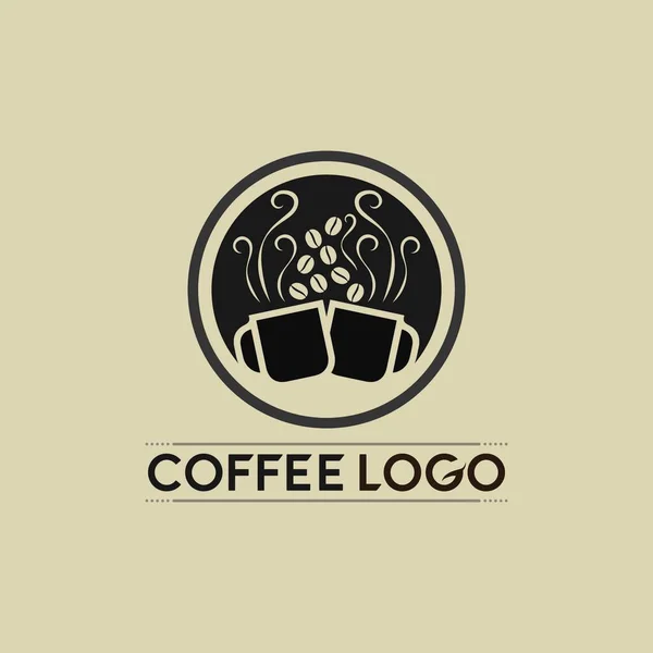 Кофе Кубок Логотип Шаблон Векторной Иконки Дизайн — стоковый вектор