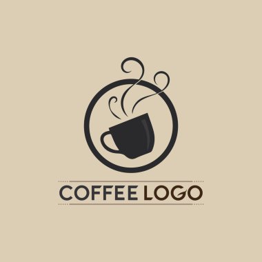 Kahve fincanı logosu sıcak içecek kahvesi ve çay ikonu vektör ikonu tasarımı
