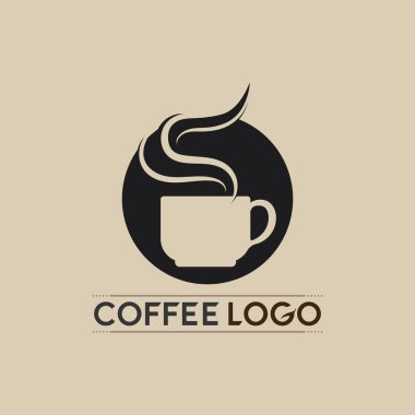 Kahve fincanı logosu sıcak içecek kahvesi ve çay ikonu vektör ikonu tasarımı