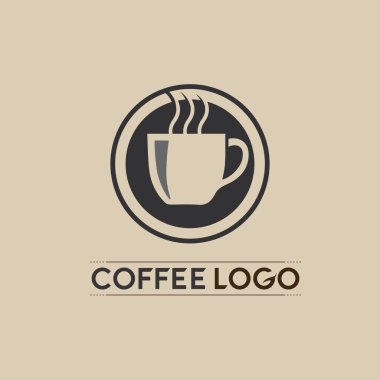 Kahve fincanı logosu sıcak içecek kahvesi ve çay ikonu vektör ikonu tasarımı