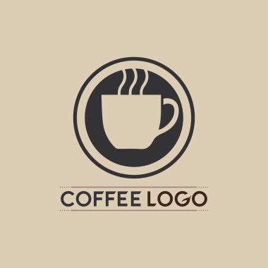 Kahve fincanı logosu sıcak içecek kahvesi ve çay ikonu vektör ikonu tasarımı