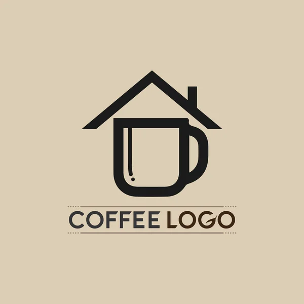 Taza Café Logo Bebida Caliente Icono Café Diseño Icono Vector — Vector de stock