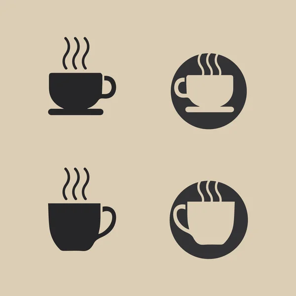 Taza Café Logo Bebida Caliente Icono Café Diseño Icono Vector — Vector de stock