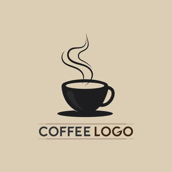 Taza Café Logo Bebida Caliente Icono Café Diseño Icono Vector — Vector de stock