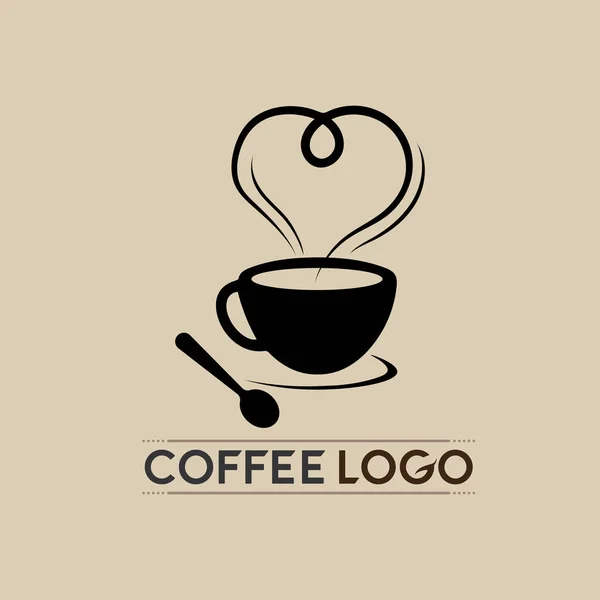 Taza Café Logo Bebida Caliente Icono Café Diseño Icono Vector — Archivo Imágenes Vectoriales