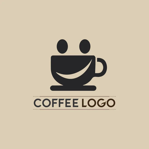 Koffiebeker Logo Warme Drank Koffie Thee Pictogram Template Vector Pictogram — Stockvector