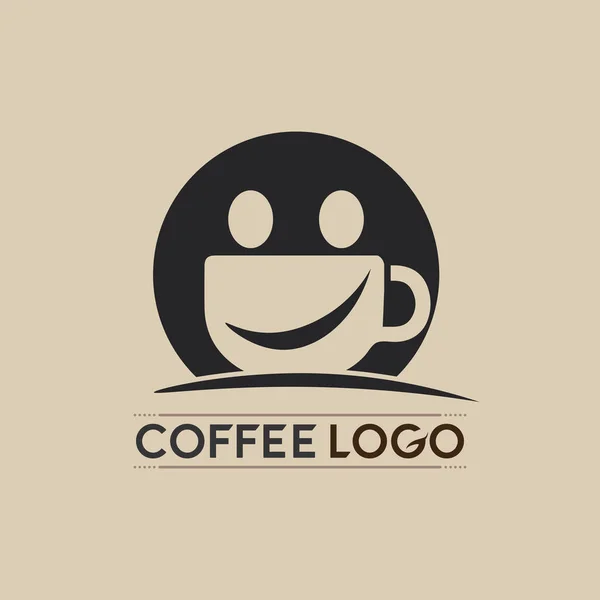 Taza Café Logo Bebida Caliente Icono Café Diseño Icono Vector — Vector de stock