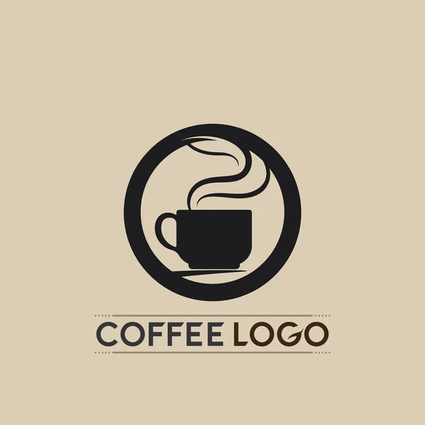 コーヒーカップロゴホットドリンクコーヒーとお茶のアイコンテンプレートベクトルアイコンデザイン — ストックベクタ