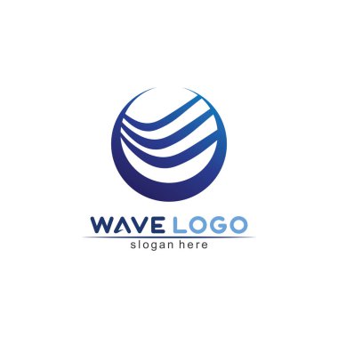 Su dalgası simgesi vektör çizim logosu