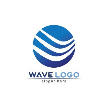 Su dalgası simgesi vektör çizim logosu