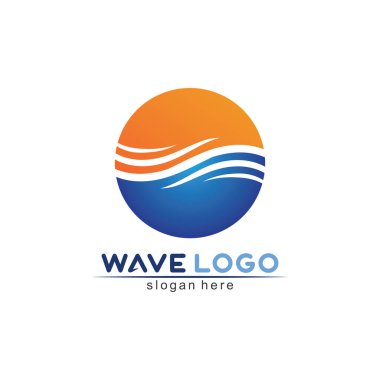 Su dalgası simgesi vektör çizim logosu