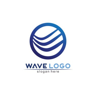 Su dalgası simgesi vektör çizim logosu