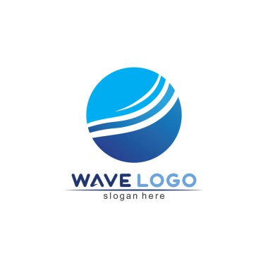 Su dalgası simgesi vektör çizim logosu