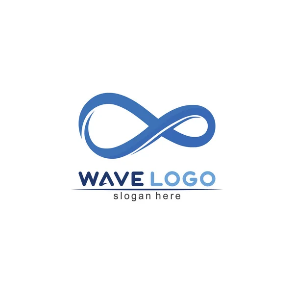 Wasser Welle Symbol Vektor Illustration Design Logo — Stockvektor