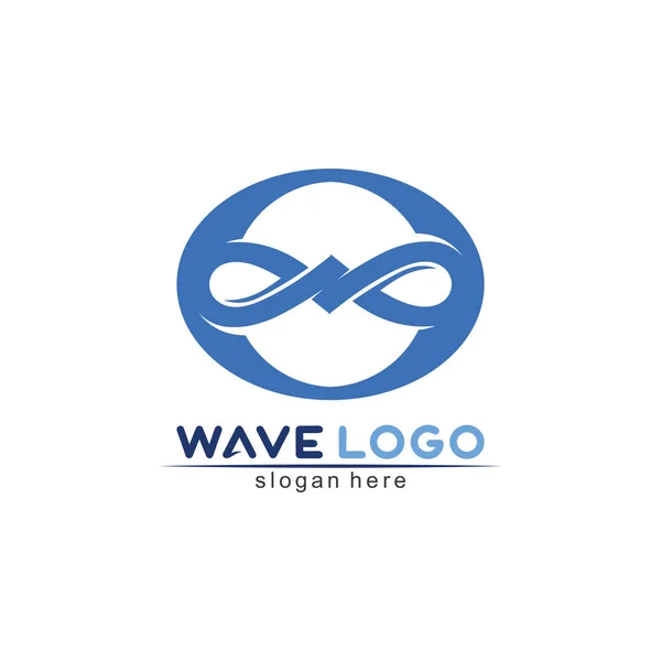 Image Vectorielle Icône Onde Eau Logo Design — Image vectorielle
