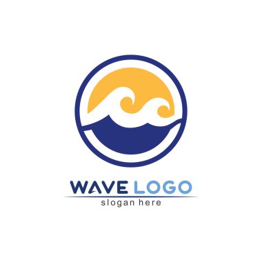 Su dalgası simgesi vektör çizim logosu