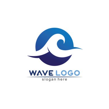 Su dalgası simgesi vektör çizim logosu