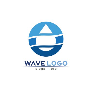 Su dalgası simgesi vektör çizim logosu