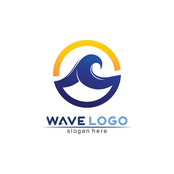 Wasser Welle Symbol Vektor Illustration Design Logo — Stockvektor