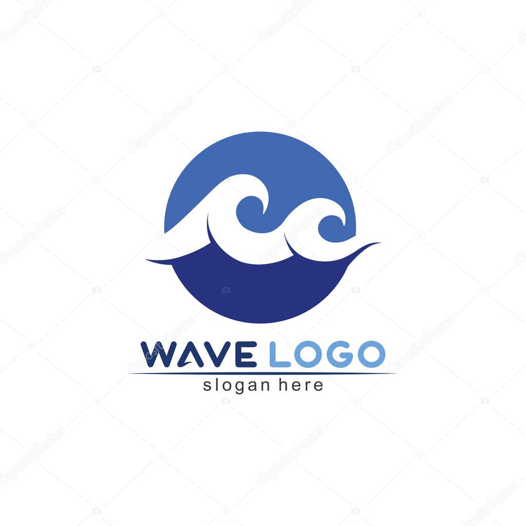 Water wave icon vector illustration design logo