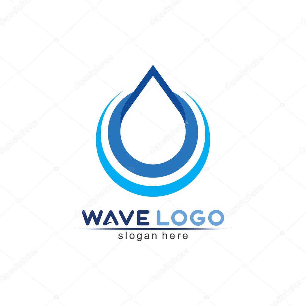 Water wave icon vector illustration design logo