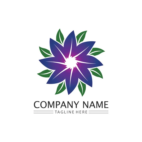 Leaf Hature Tree Logo Business Vector Green Plant Ecology Design — стоковый вектор