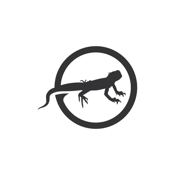 Lagarto Animal Vetor Salamandra Gecko Crocodilo Répteis Design Logotipo — Vetor de Stock