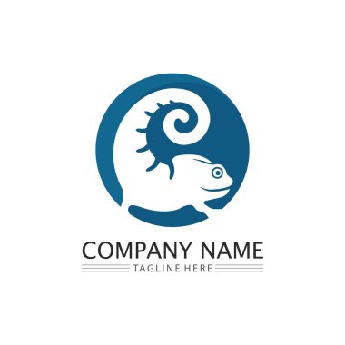 Kertenkele ve hayvan vektör semenderi kertenkele timsah ve sürüngenler logo çizimi