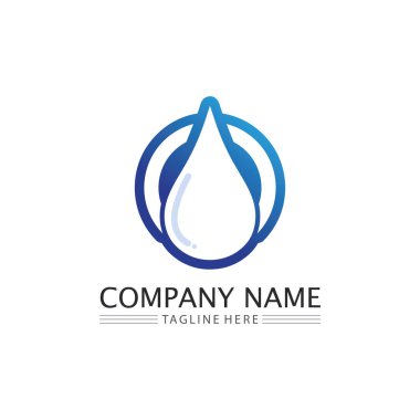Su damlası Logo dalga şablonu vektör illüstrasyon iş logosu