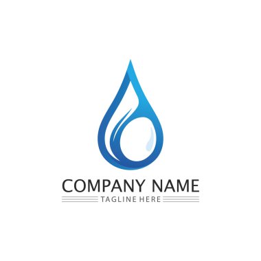 Su damlası Logo dalga şablonu vektör illüstrasyon iş logosu