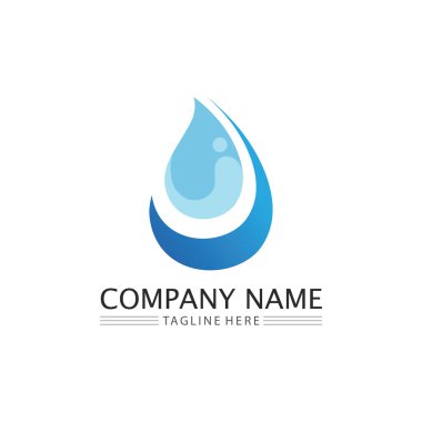 Su damlası Logo dalga şablonu vektör illüstrasyon iş logosu