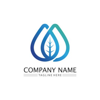 Su damlası Logo dalga şablonu vektör illüstrasyon iş logosu