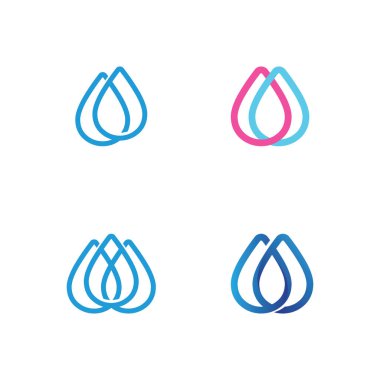 Su damlası Logo dalga şablonu vektör illüstrasyon iş logosu