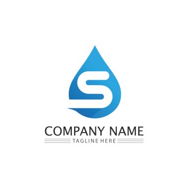 Su damlası ve dalga simgesi Logo Şablon vektör çizimi tasarımı