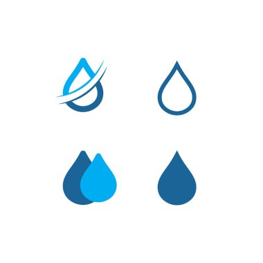 Su damlası ve dalga simgesi Logo Şablon vektör çizimi tasarımı