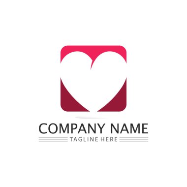 Aşk ve kalp tasarımı Vektör ve logo kusursuz çizim arka planı