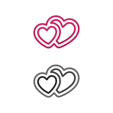 Aşk ve kalp tasarımı Vektör ve logo kusursuz çizim arka planı