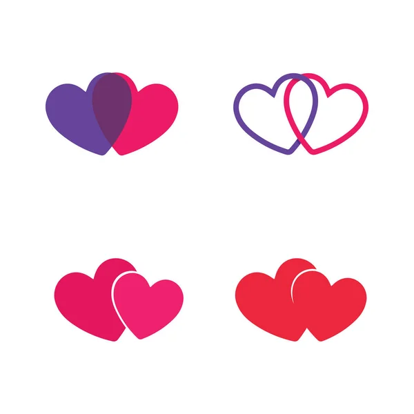 Amor Diseño Del Corazón Vector Logotipo Sin Costuras Fondo Ilustración — Vector de stock