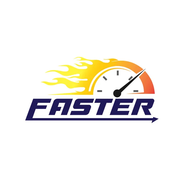 Logotipo Más Rápido Plantilla Vector Icono Ilustración Diseño — Vector de stock